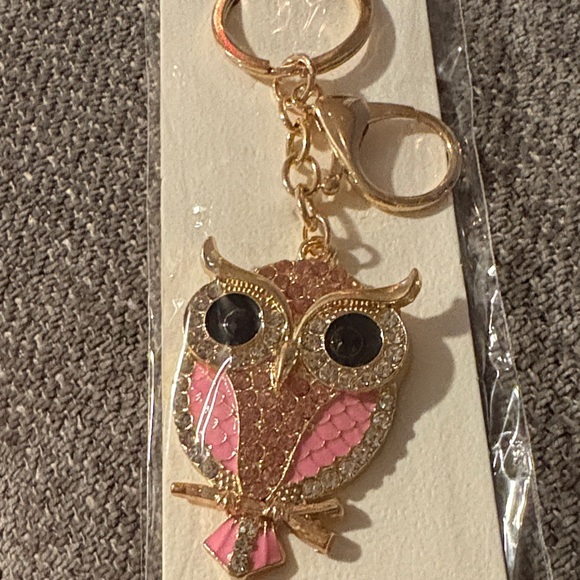 De Blossom Collection Accessories - De Blossom Collection Pink and Gold Owl Keychain
